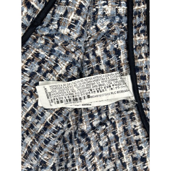 Zara Blue Textured Woven Skort Mini Skirt High Rise Women’s XS 8604/816/073 - Picture 10 of 12